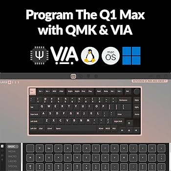 Amazon.com: Keychron Q1 Max RGB QMK/VIA Custom Mechanical
